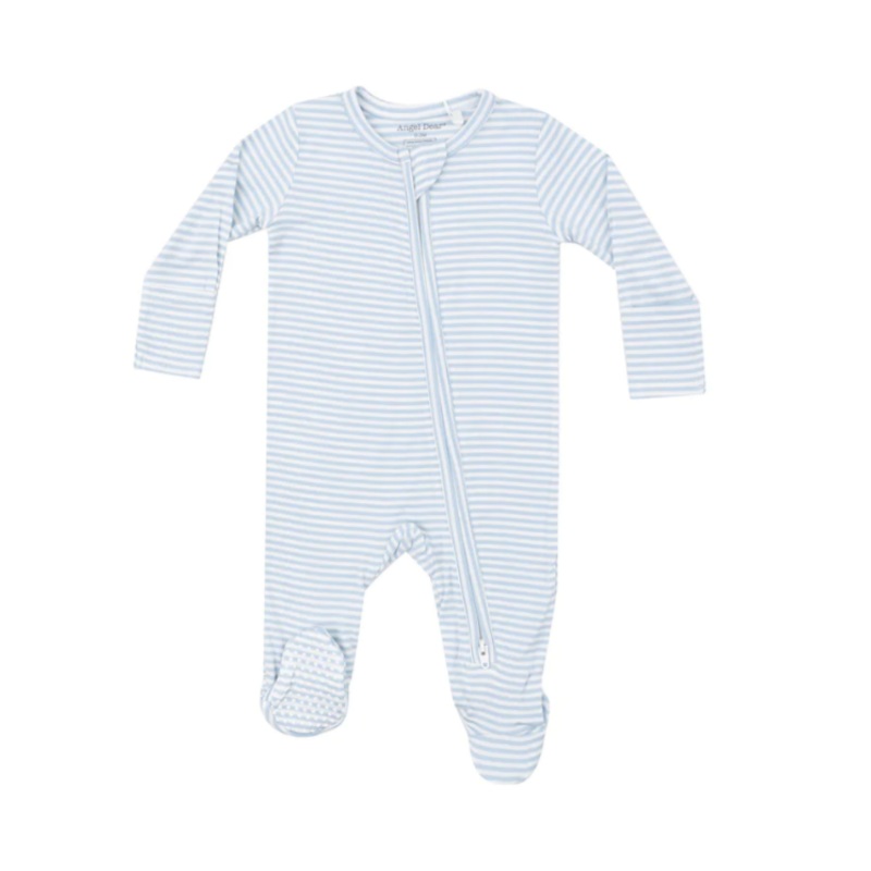 ANGEL DEAR BLUE STRIPE 2 WAY ZIPPER FOOTIE