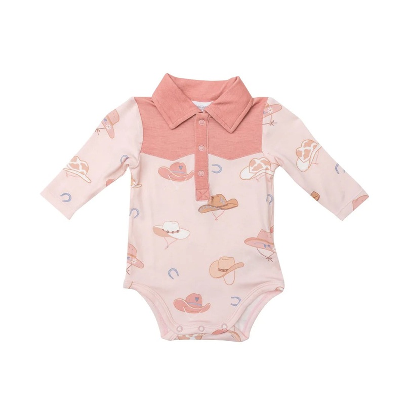 Bamboo Cowboy L/S Bodysuit – Pink