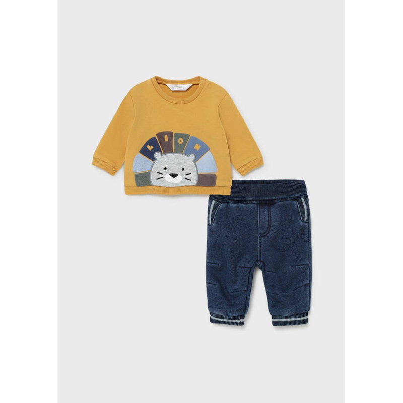 MAYORAL CREWNECK SWEATER AND DENIM PANTS