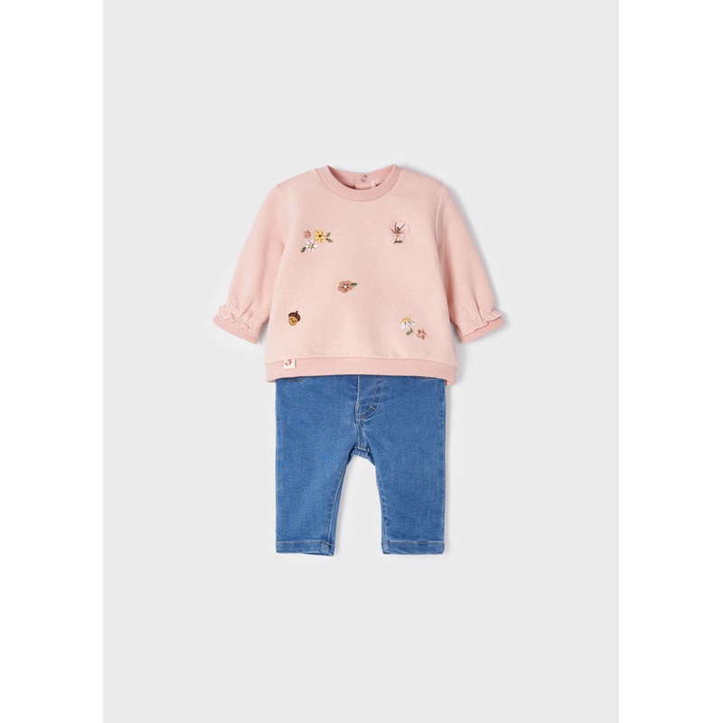 2pc Denim Pants Set – Nude