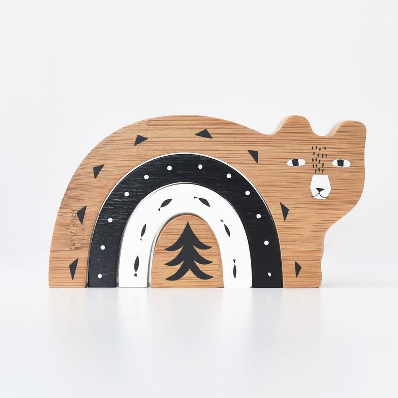 WEE GALLERY BAMBOO NESTING BEAR