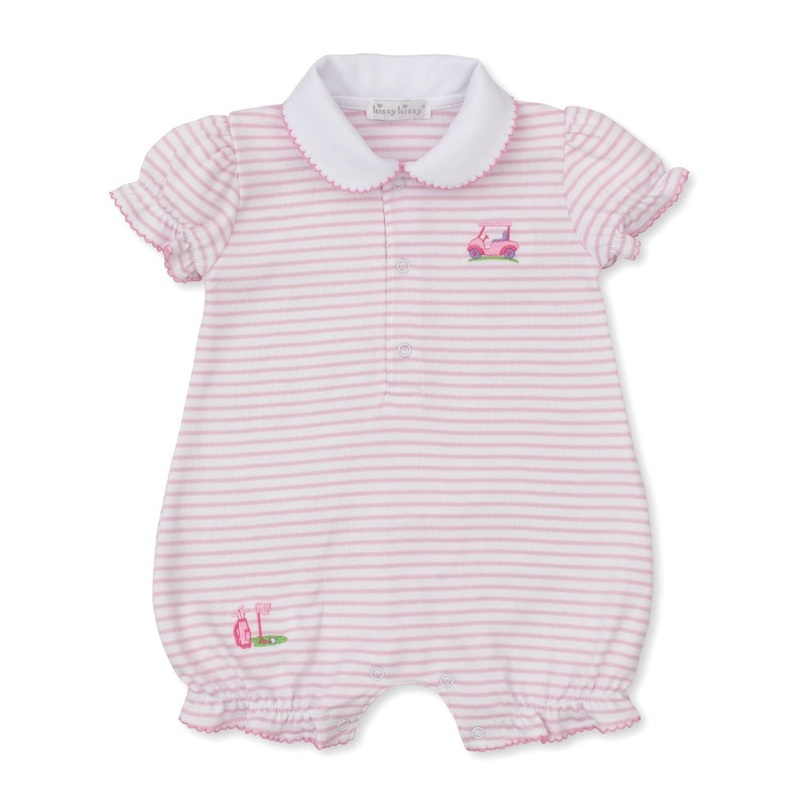 Fairway Foursome Pink Stripe Short Playsuit