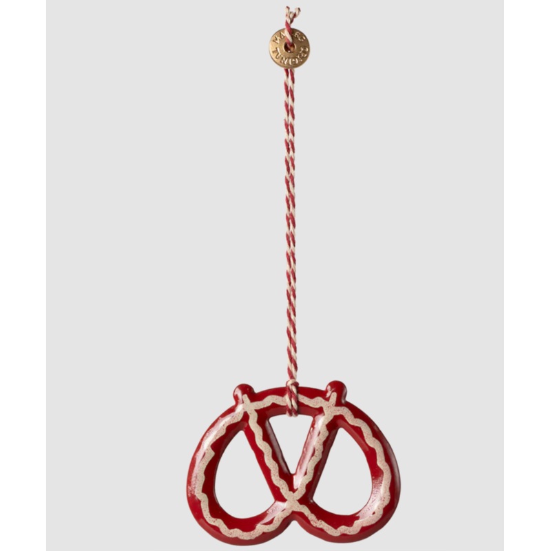 MAILEG METAL ORNAMENT, PRETZEL – STRIPE