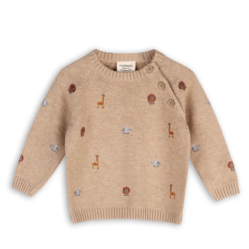 MINI SAFARI ANIMAL RAGLAN BABY PULLOVER