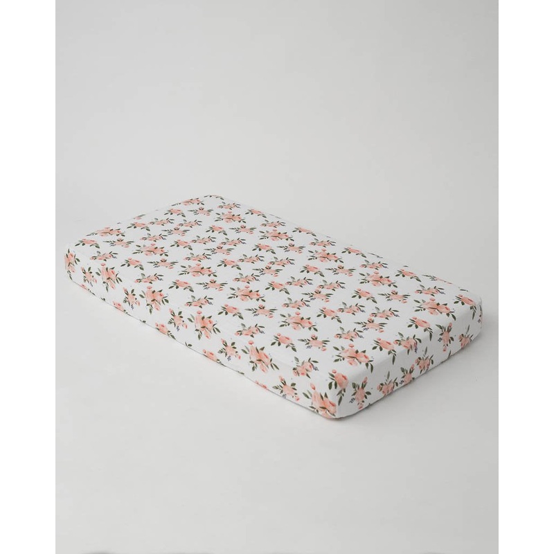 Little Unicorn Cotton Muslin Crib Sheet – Watercolor Roses