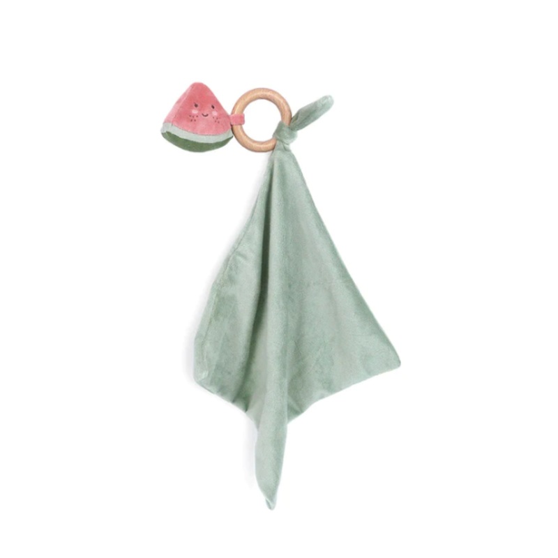MON AMI WATER MELONIE WOOD TEETHER SECURITY BLANKIE