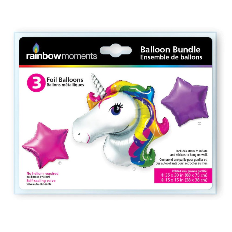 Rainbow Moments – Foil Balloons | Unicorn | 3 Pack