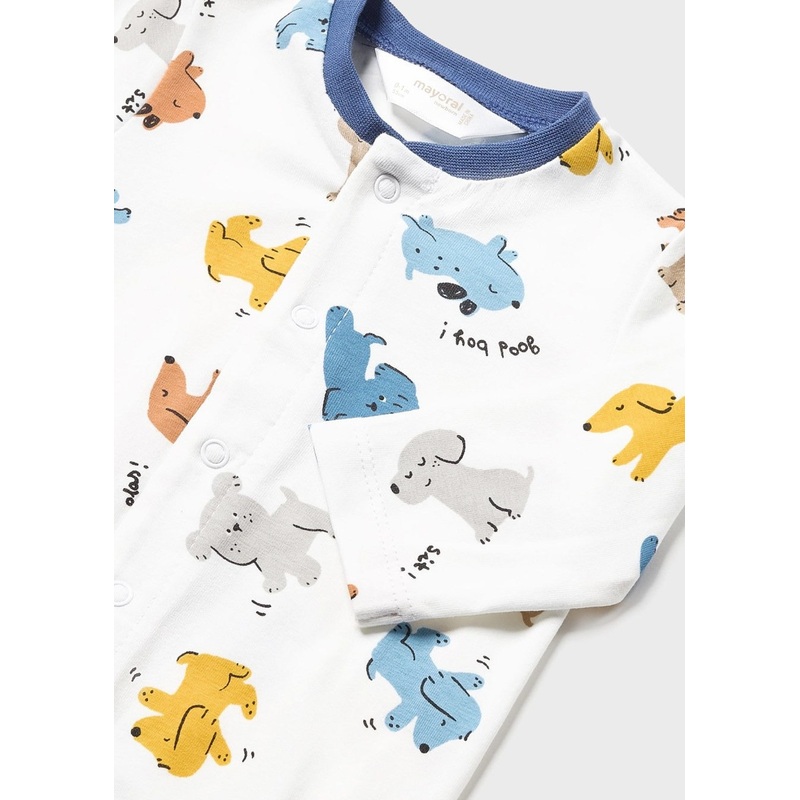 Cotton One-Piece Footie – Dog Print