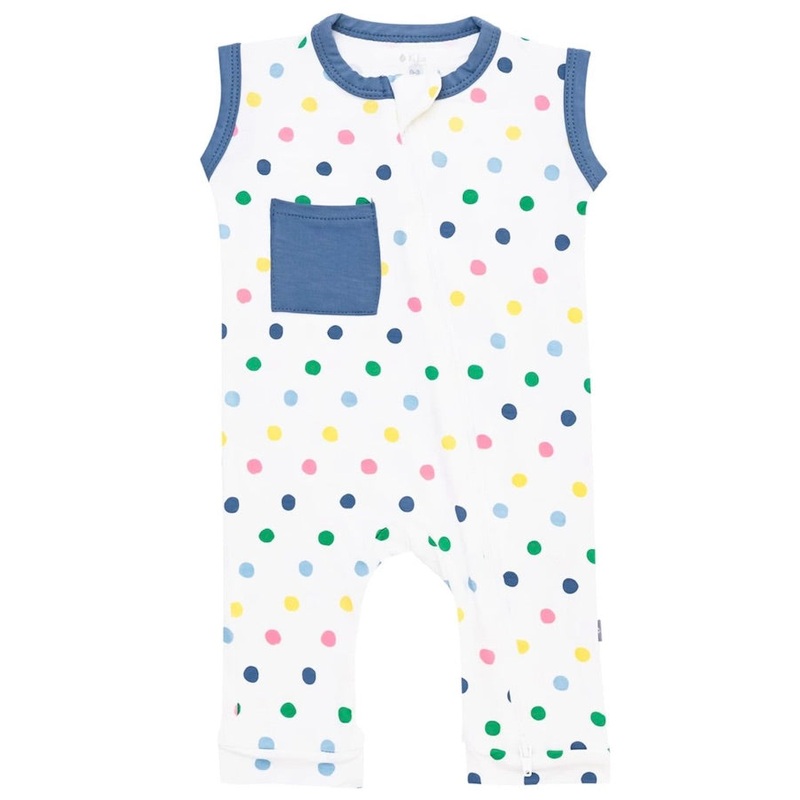 Printed Sleeveless Romper – Polka Dots