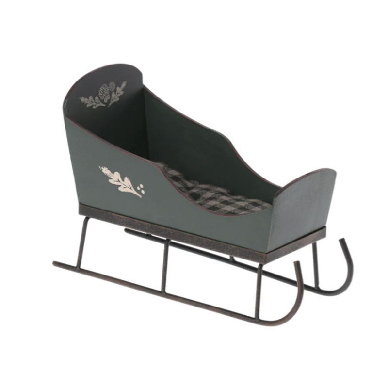 MAILEG SLEIGH, MINI – GREEN