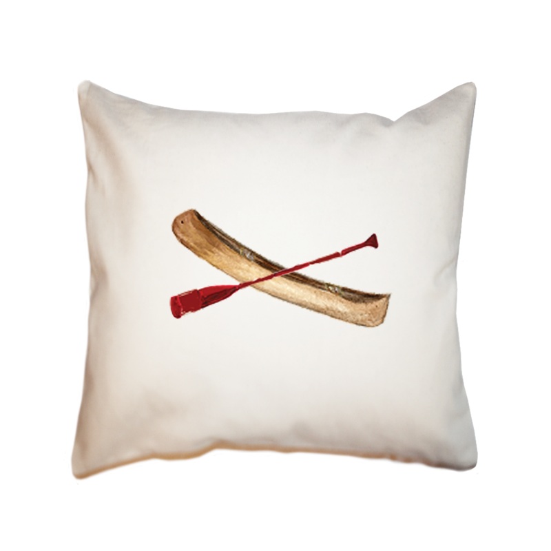 canoe with oar square pillow