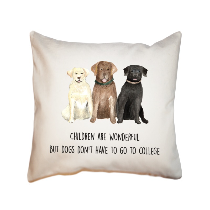 dogs college square pillow
