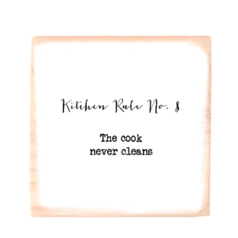 Kitchen rule no 8 square wood block
