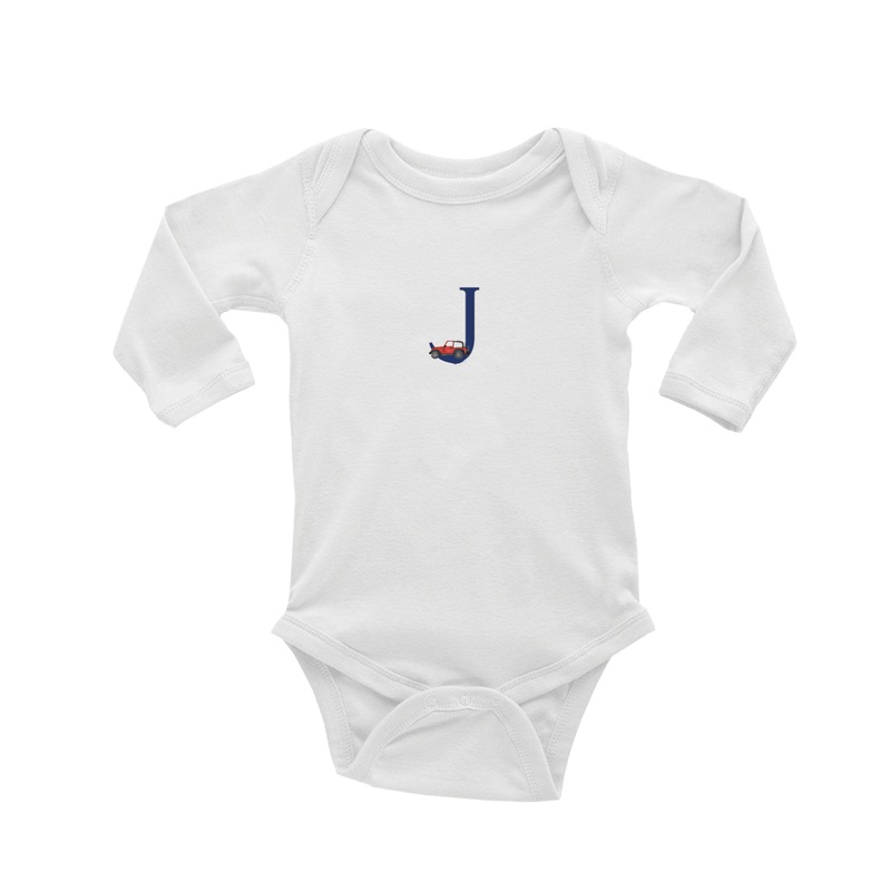 nautical alphabet – J baby snap up long sleeve