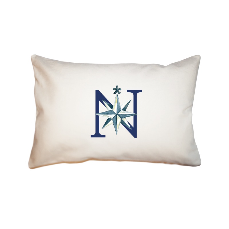 nautical alphabet – N rectangle pillow