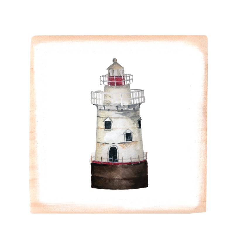 sakonnet point lighthouse little compton square wood block