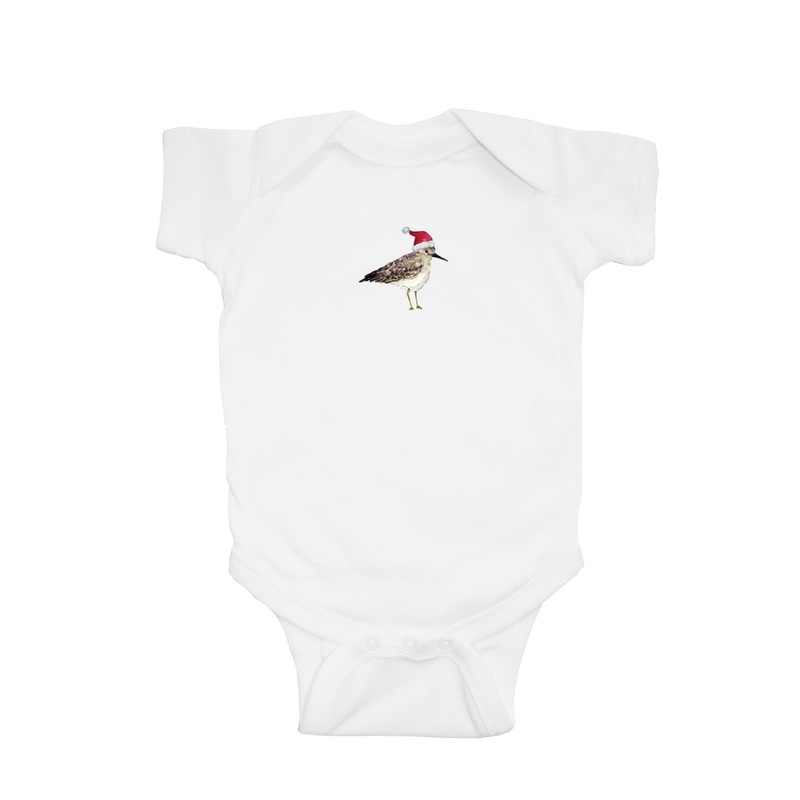 sandpiper with santa hat baby snap up short sleeve
