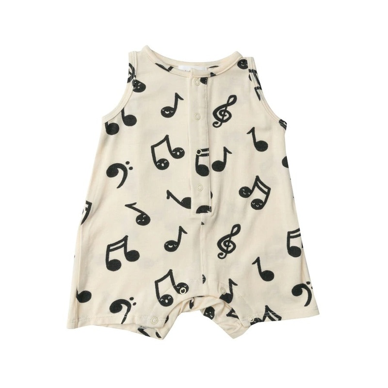 Sleeveless Shortie Romper – Music Notes