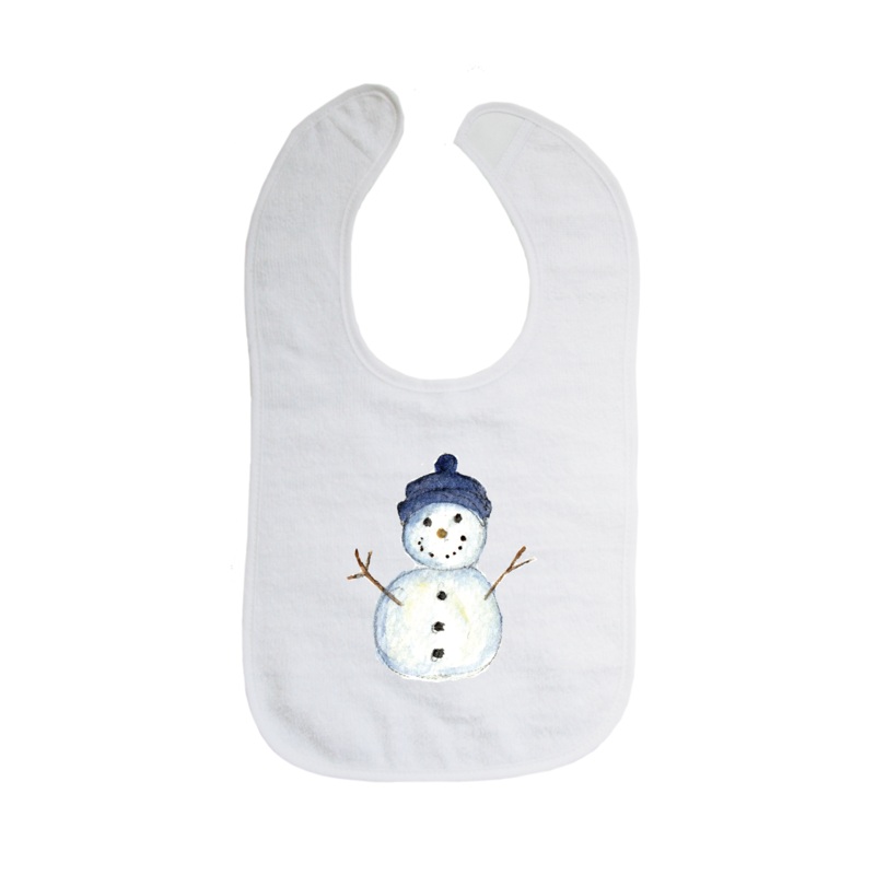 snowman baby bib