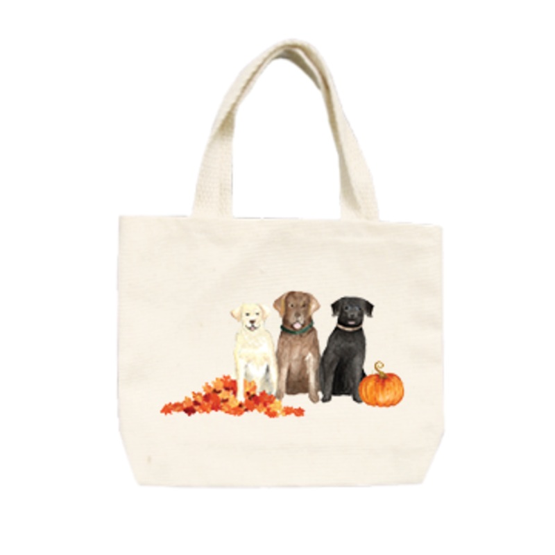 three labs fall small tote