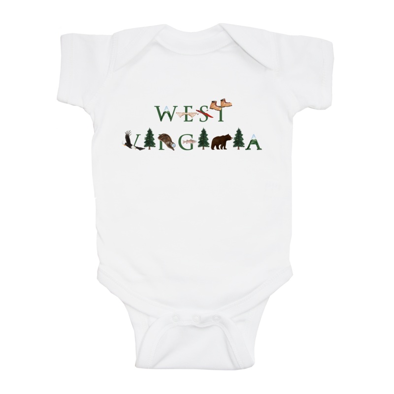 West Virginia baby snap up short sleeve