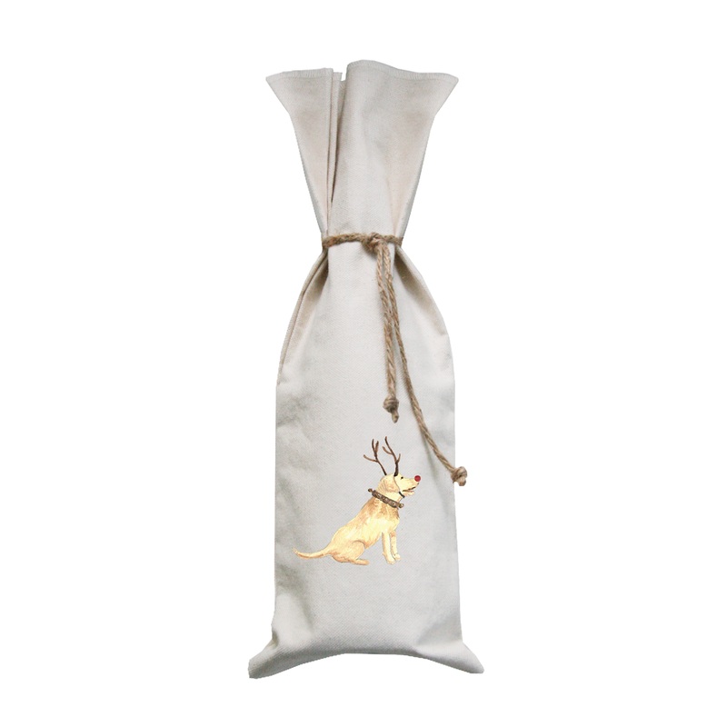 yellow lab with red nose wine bag