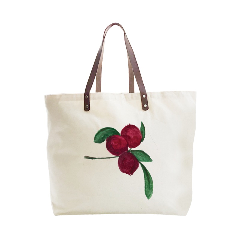 cranberry branch large tote