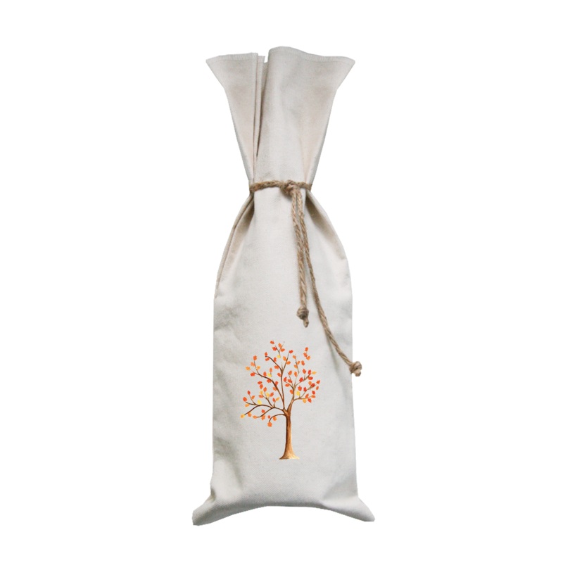 fall tree wine bag