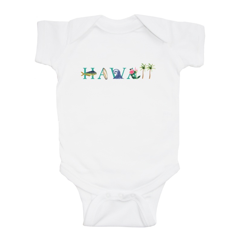 Hawaii baby snap up short sleeve