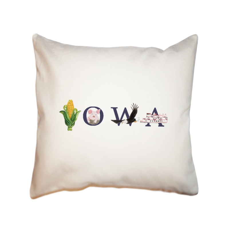 iowa navy square pillow