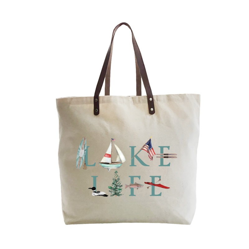 lake life large tote