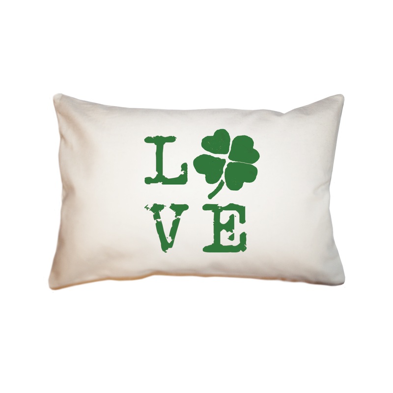 love shamrock distressed large rectangle pillow