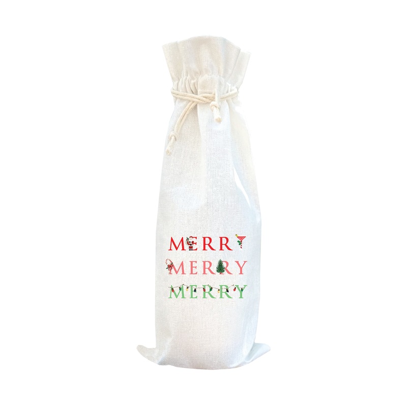 merry merry merry wine bag