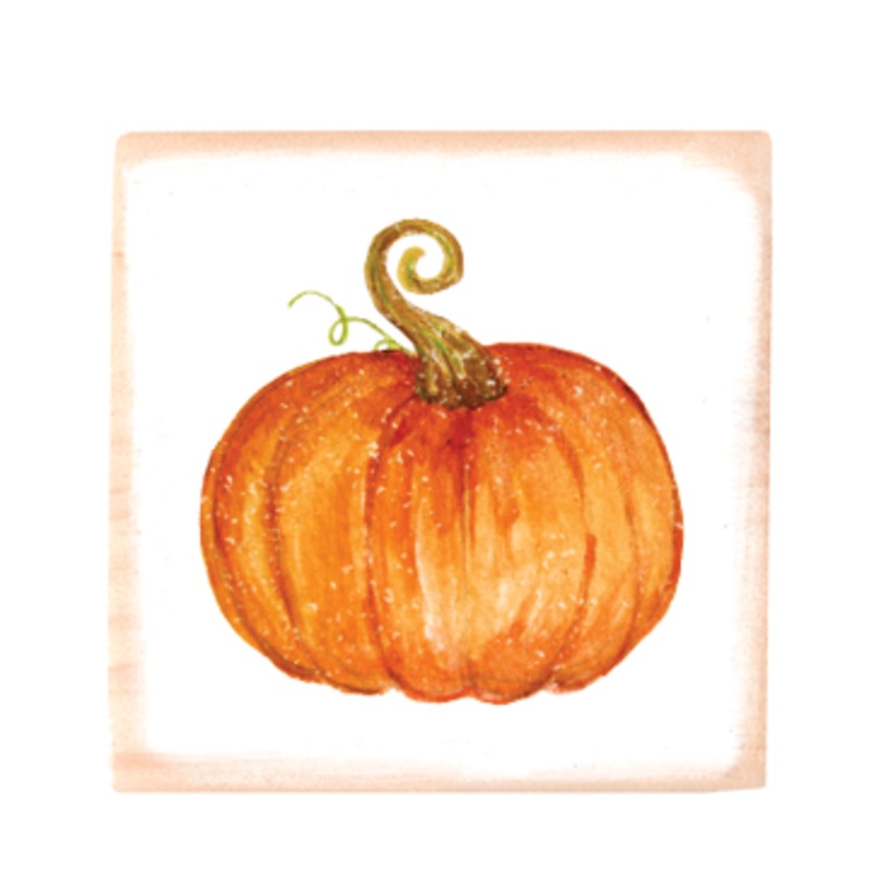pumpkin square wood block