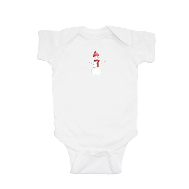 snowman baby snap up short sleeve