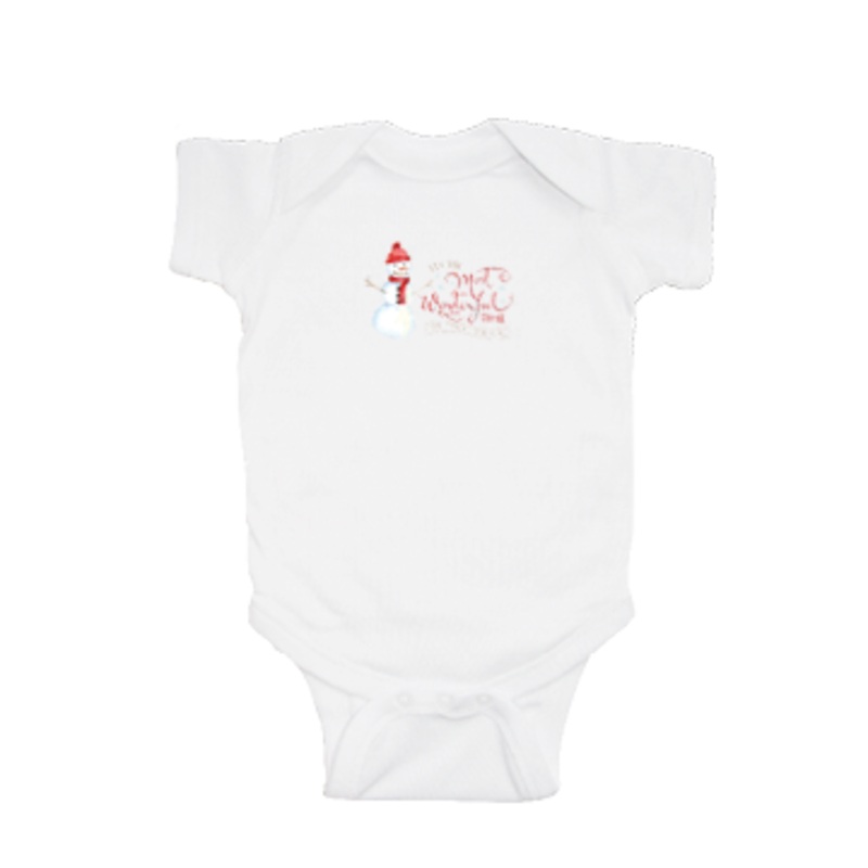 snowman wonderful baby snap up short sleeve