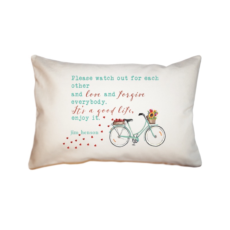 wildflower bike with jim henson quote large rectangle pillow