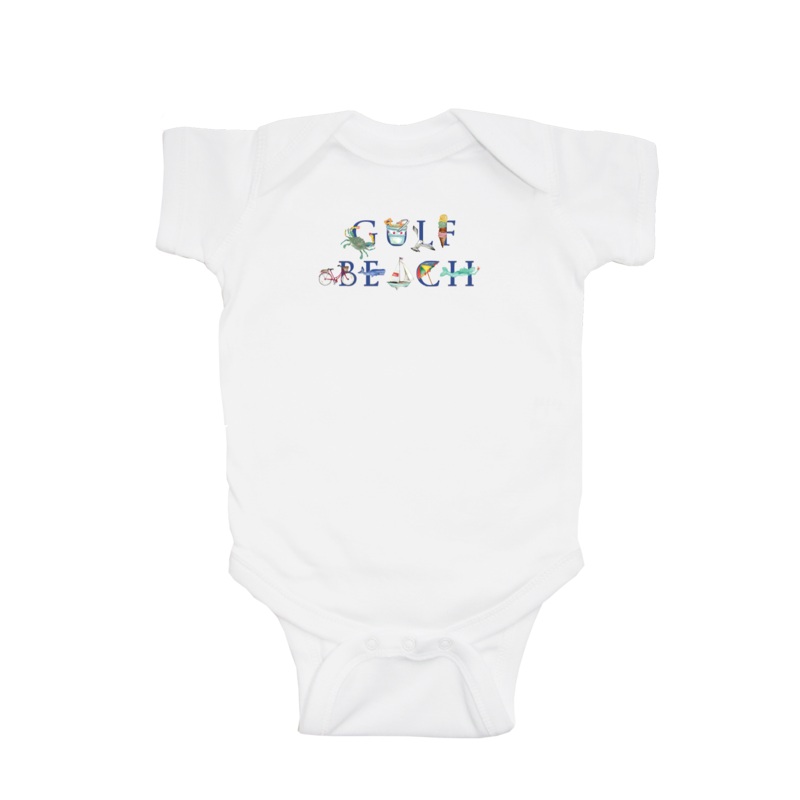 gulf beach baby snap up short sleeve