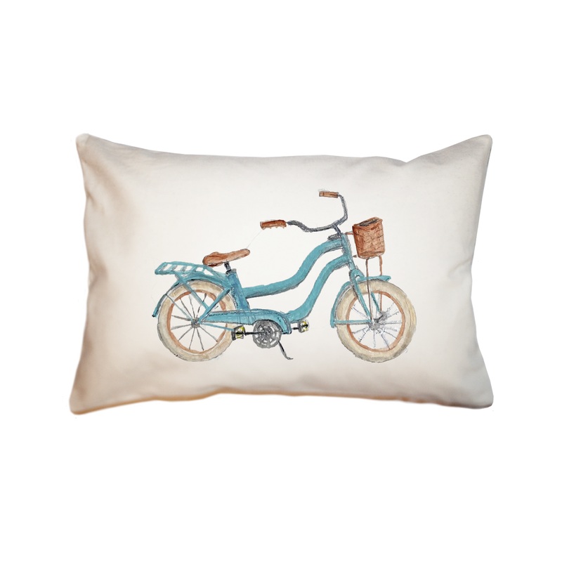 light blue beach bike large rectangle pillow