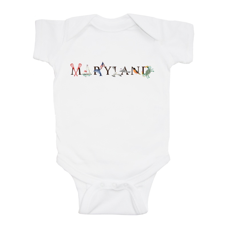 Maryland baby snap up short sleeve