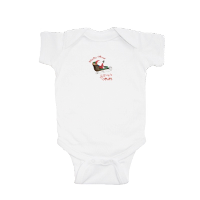santa claus coming to town baby snap up short sleeve