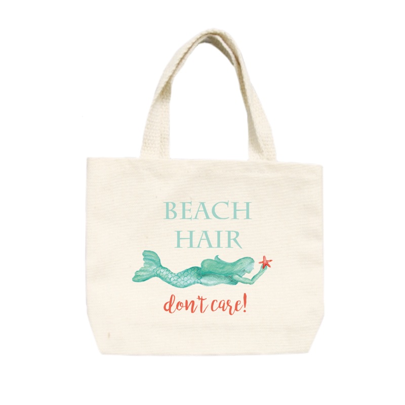 beach hair don’t care small tote