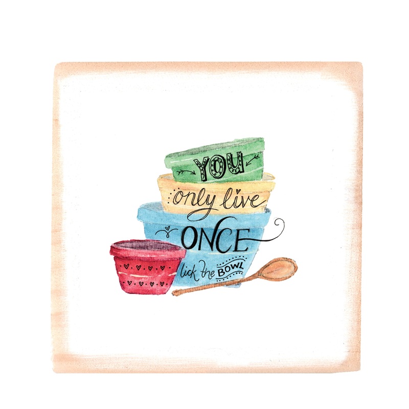 bowls square wood block