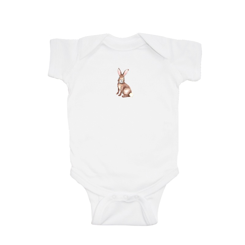 brown bunny baby snap up short sleeve
