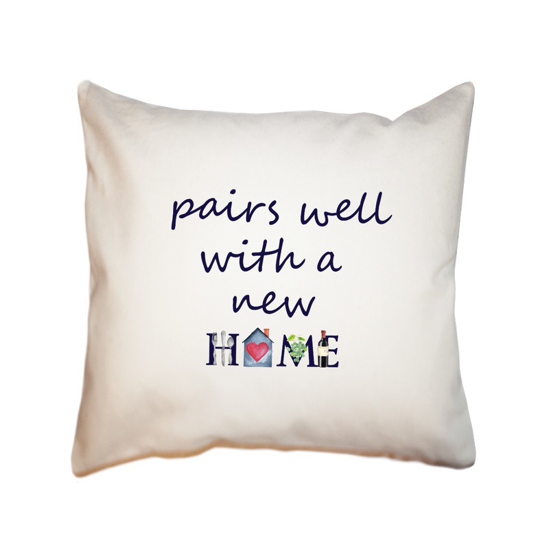 pairs well with a new home square pillow