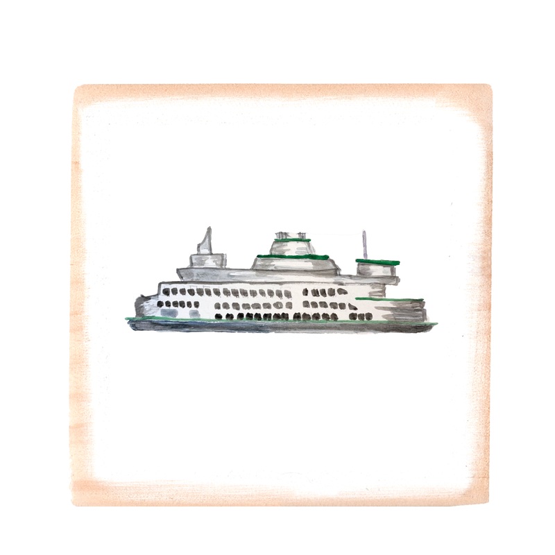seattle ferry wood block