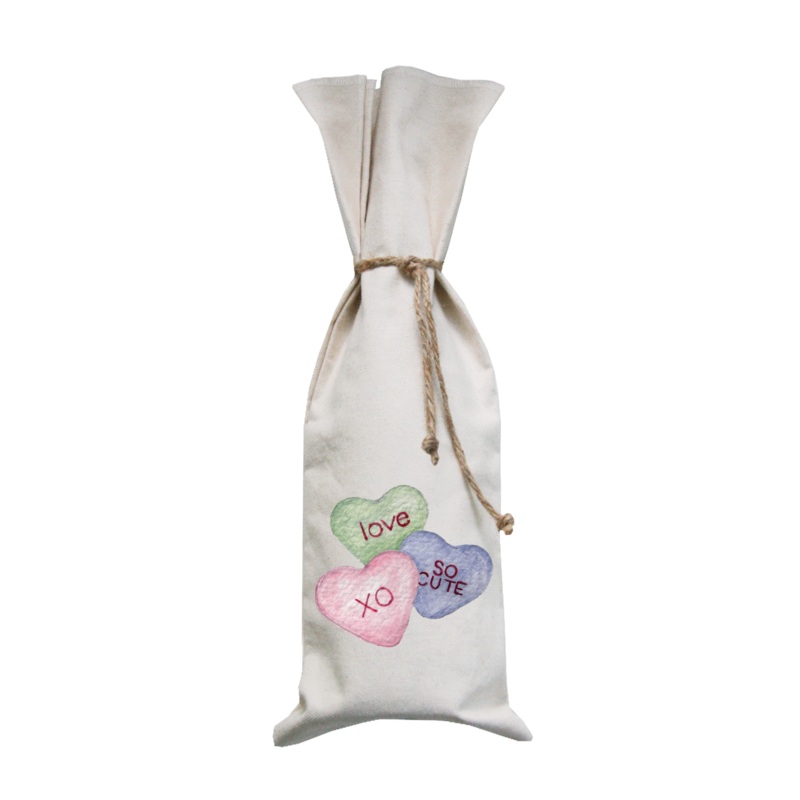 sweet hearts candy wine bag