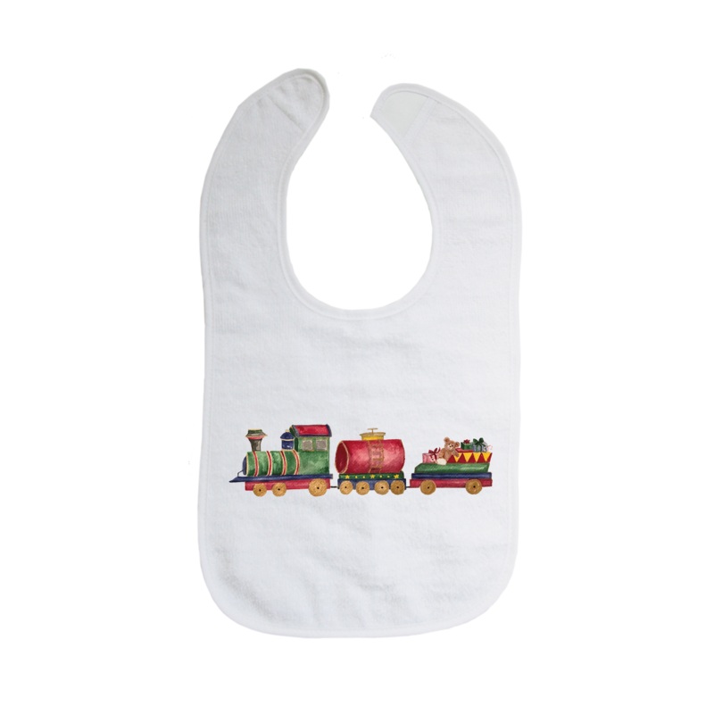 christmas train bib