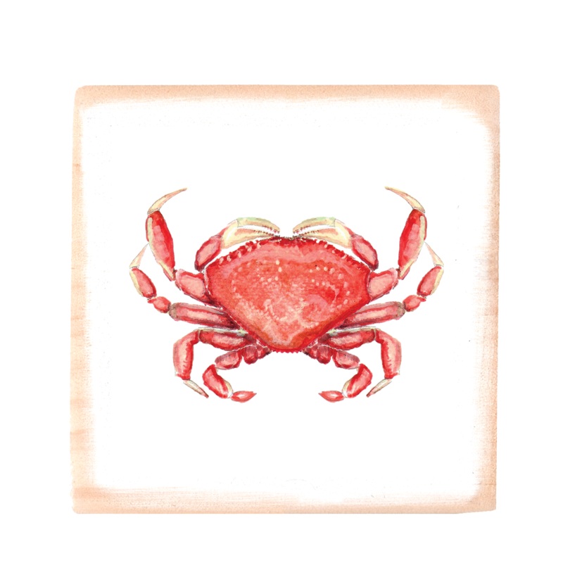 dungeness crab square wood block