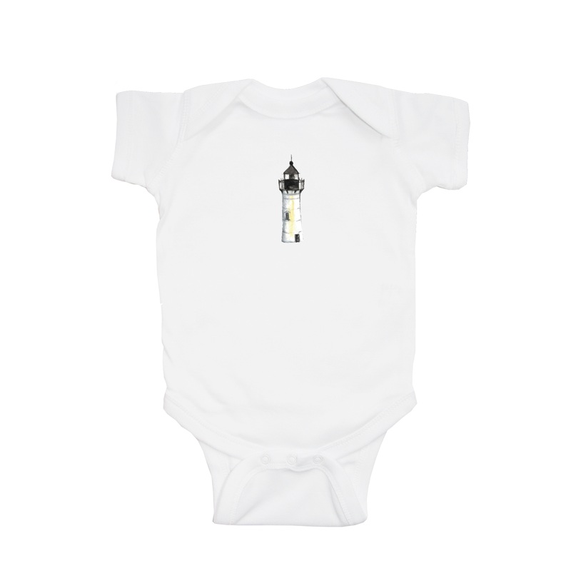 nubble lighthouse baby snap up short sleeve